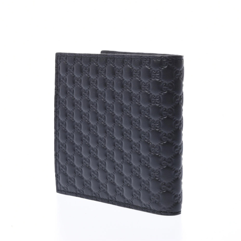 Gucci fold Wallet ssima Calfskin Compact Bi Black